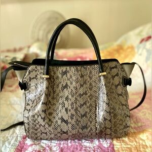NINA RICCI MARCHE Medium Python Textured Leather Satchel Handbag-SALE PRICE!!